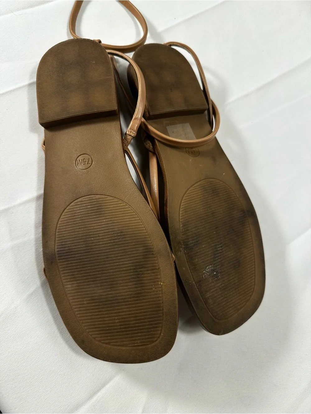Sh2. Joie Free Fallin Tan Brown Leather Strappy Thong Sandals Size 7.5